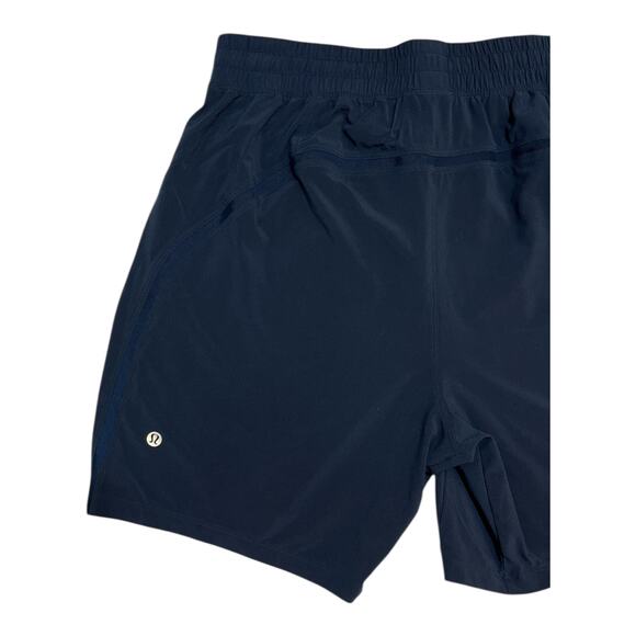 Lululemon Men’s Athletic Shorts Navy Blue Size M Zip Pocket Lightweight - Picture 5 of 8